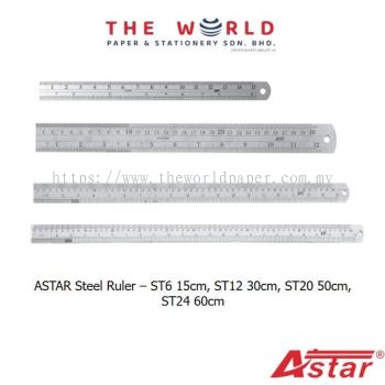 Steel Ruler - ST6 15cm, ST12 30cm, ST20 50cm, ST24 60cm