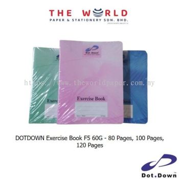DOTDOWN Exercise Book F5 60G - 80 Pages, 100 Pages, 120 Pages