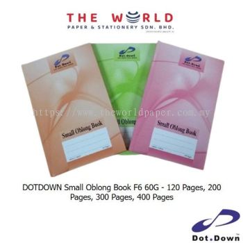 DOTDOWN Small Oblong Book F6 60G - 120 Pages, 200 Pages, 300 Pages, 400 Pages