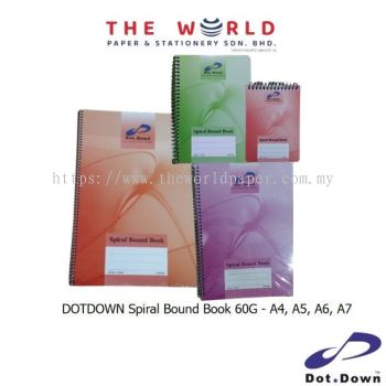 DOTDOWN Spiral Bound Book 60G - A4, A5, A6, A7