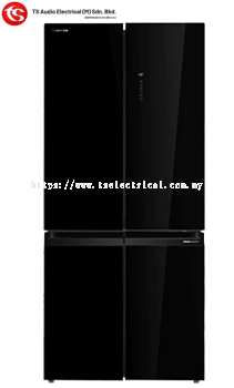 TOSHIBA 4 DOOR REFRIGERATOR GR-RF677WI-PGY(22)  590L  (BLACK GLASS)