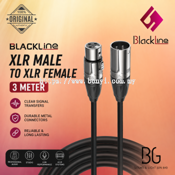 BLACKLINE XLR公头转XLR母头专业平衡音频连接线 3米