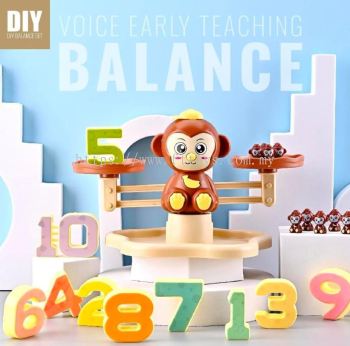 1 Box Of Voice-Activated Balance Game Toy With 19 Random Color Monkey Figurines, 30 Arithmetic Cards & 10 3d Plastic Numbers For Logic Training And Interactive Learning For Kids