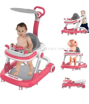 Baby Walkers, 5-in-1 Baby Walker with Wheels, Walker for Babies 4-Height Baby Walkers and Activity Center for Boys Girls, Baby Walkers for Babies 7-18 Months, Baby Walkers and Activity Center