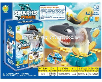 A fun arcade game with a dangerous captain shark - pirate guarding the coins.