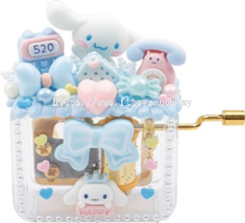 Hand crank music box Blue puppy