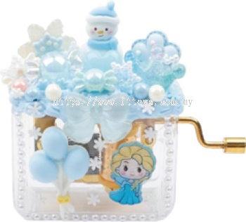 Hand crank music box Blue Princess