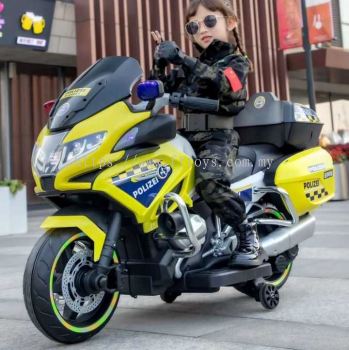 Big Size Children Electric Motorcycle Police Motorbike For Kids With Light Wheel