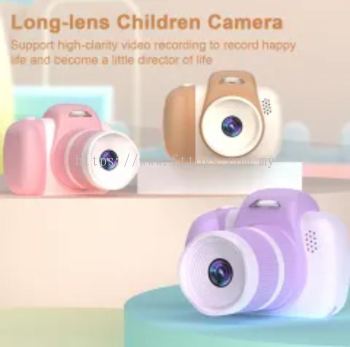 Long Lens Children Camera High Clarity Children Camera 1080p Dual Lens Children's Camera with Led Flash and Rechargeable Battery Perfect Birthday Gift for Boys and Girls