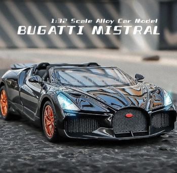 1:32 Scale Bugatti Mistral Alloy Car Model Diecast Car Sound Light Car Lovers Collection Kids Birthday Gift Metal Boys Toys