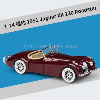 Race Car Model, Jaguar XK 120 Roadster, Luxury Toy Collection, Classic Gift, Casting, 1:24,