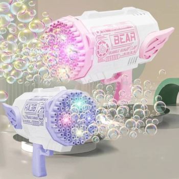 69/80 Holes Gatling Bubble Gun Machine Automatic Electric Soap Bazooka Bubbles Gun Portable Outdoor Wedding Party Toy Kids Gifts