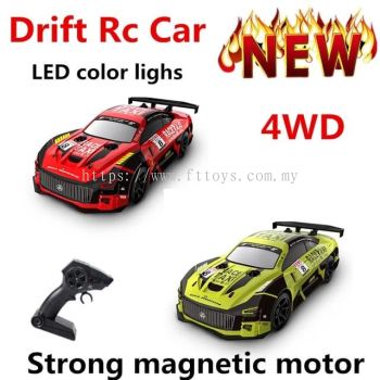 RC Drift Car Toy for Kids, LED Colorful Lights, Racing Car, Christmas Gifts, 2.4G, 4WD, 1/20