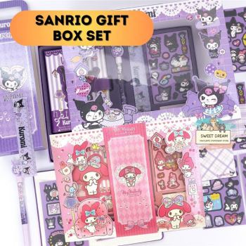 Sanrio Kuromi Melody Stationery Sticker Journal Note Book Gift Set