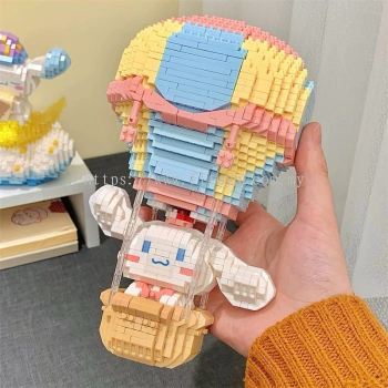 OEM Kawaii Cinnamoroll Micro Building Blocks Sanrio Rainbow Unicorn Hot Air Balloon Mini Brick Figure Toys Ready Stock