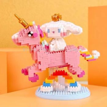 Sanrio Cinnamoroll Nano Blocks Girls Creative model Gifts Building Blocks Toys dream illusion unicorn knight Travelers