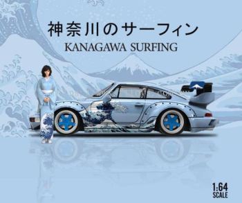 TimeMicro-Model X GDO RWB993 KANAGAWA SURFING Car, 1:64 Scale, Diversified Stock, Diecast, 2024