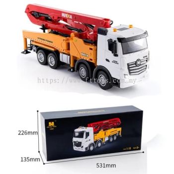 1:8 Huina 1381 2.4G RC Metal Cement Pump Truck 11CH Alloy Concrete Pump Truck Construction Model Toys