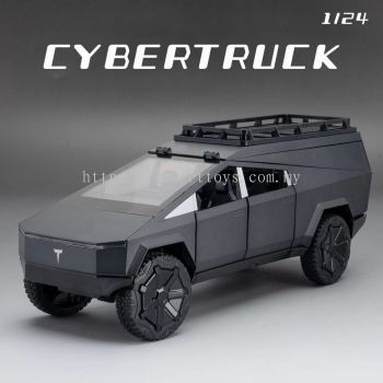 1:24 Scale Tesla Cybertruck Camping Vehicle Alloy Car Model Diecast Car Sound Light Car Lovers Collection Kids Birthday Gift Metal