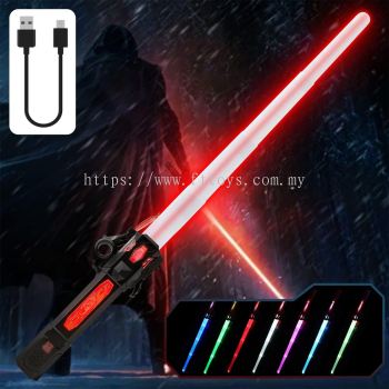 Light Up Saber for Kids, Dual Light Sword RGB 7 Colors Changeable with 3 Modes FX Sound, Expandable Light Swords Set for Galaxy War Fighter Warriors, Dress Up Parties Gifts for Children's Day