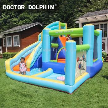 DOCTOR DOLPHIN Castle Inflatable Castle 73003 Slide Bouncer w/ Water Pool Backyard Bouncers for Toddlers 充气城堡 (RENT)