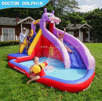 Inflatable castle swimming pool Water Slide Bounce House Slide Bouncer With Pool Area Climbing Wall Jumper Bounch (RENT)