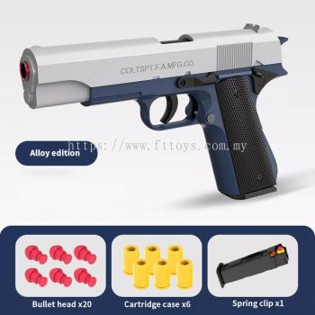 Colt 1911 Toy Soft Bullet Pistol Gun W/ Semi Auto Fire & Ejecting Shell Throwing