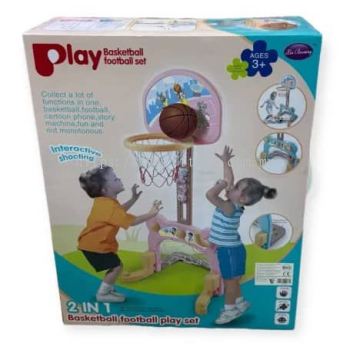 Basketball hoop and football goal set for children's play