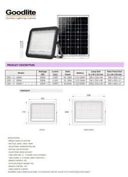 GOODLITE 500W-SOLAR SPOTLIGHT 6000K