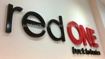 Red One Network HQ Acrylic 3D lettering- install at puchong