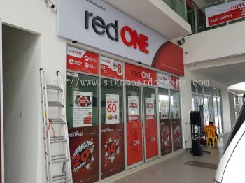 Red One Network inkjet Sticker and install wall sticker at kuala Lumpur