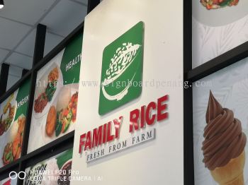 Family Rice 3D acrylic signage at Bandar botanic landmark bukit tinggi