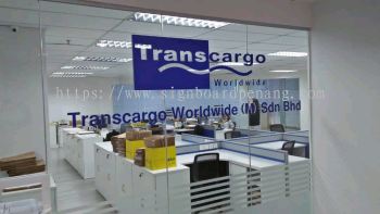 TransCargo logistics acrylic box up lettering signage at Portklang 