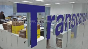 TransCargo logistics acrylic box up lettering signage at Portklang 