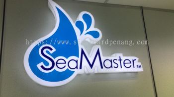 Seamster 3D acrylic LED box up signage / signboard design