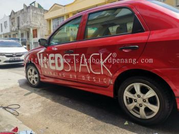 Red stack Sticker vehicles Car sticker at klang