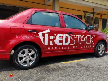 Red stack Sticker vehicles Car sticker at klang