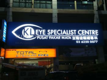 Kl eye specialist centre 3D LED channel box up lettering with aluminum ceiling trim casing signage at kepong Kuala Lumpur