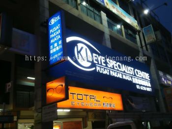 Kl eye specialist centre 3D LED channel box up lettering with aluminum ceiling trim casing signage at kepong Kuala Lumpur