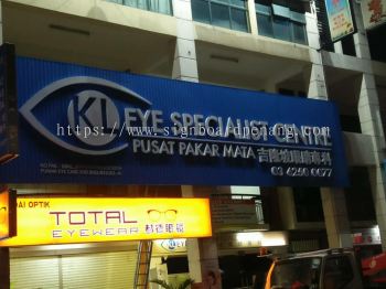 Kl eye specialist centre 3D LED channel box up lettering with aluminum ceiling trim casing signage at kepong Kuala Lumpur