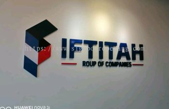 Iftitah Group of company 3D acrylic box up lettering indoor signage at puchong Kuala Lumpur