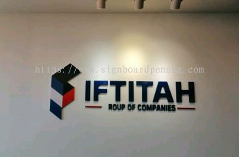 Iftitah Group of company 3D acrylic box up lettering indoor signage at puchong Kuala Lumpur