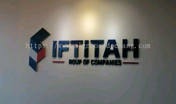 Iftitah Group of company 3D acrylic box up lettering indoor signage at puchong Kuala Lumpur