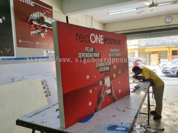 red one indoor Led frabic light box signage signboard at Kuala Lumpur and klang