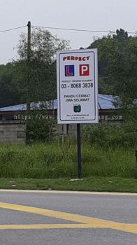 Perfect Driving school Road direction signboard at klang bukit tinggi 