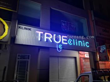 True clinic aluminum trism casing 3D led channel box up lettering signage signboard at kota damansara Kuala Lumpur 