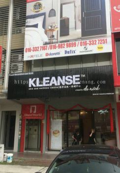 kleanse skin center Aluminum ceiling trims casing  3D LED channel box up lettering signage at bukit btinggi botanic klang 