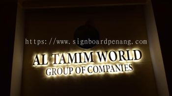 al tamim world 3D stainless steel pvd coating box up LED backlit indoor signage at puchong Kuala Lumpur