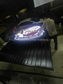 Aplus Aluminum ceiling trim casing 3D LED channel box up lettering signage at seremban