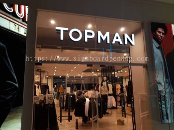 Top Man 3D box up channel led frontlit lettering signage signboard at shopping mall pavilion kuala lumpur